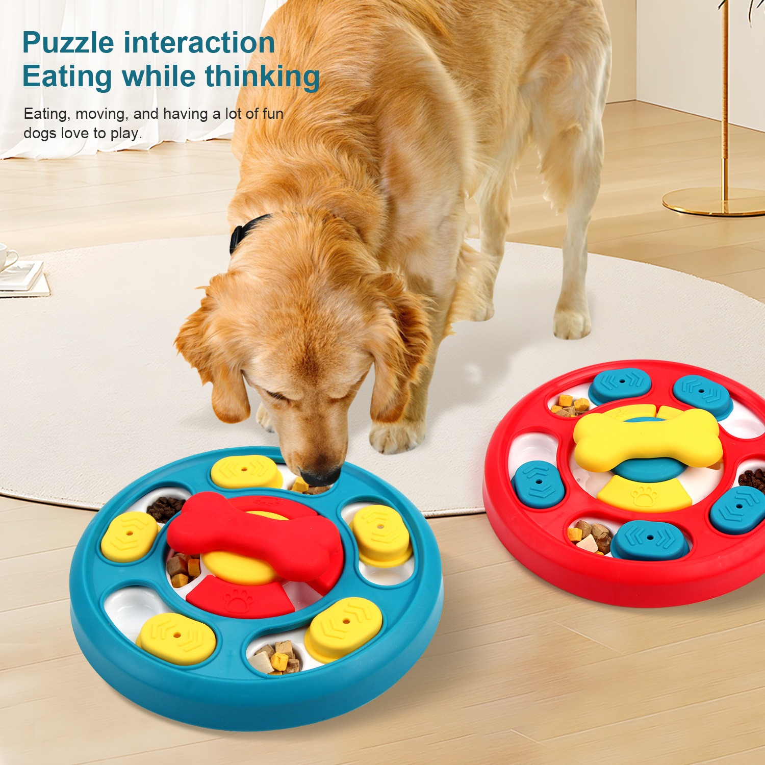 Rotating feeding toy slow food bowl dog turntable chew resistant training puzzle dog toy — image 8