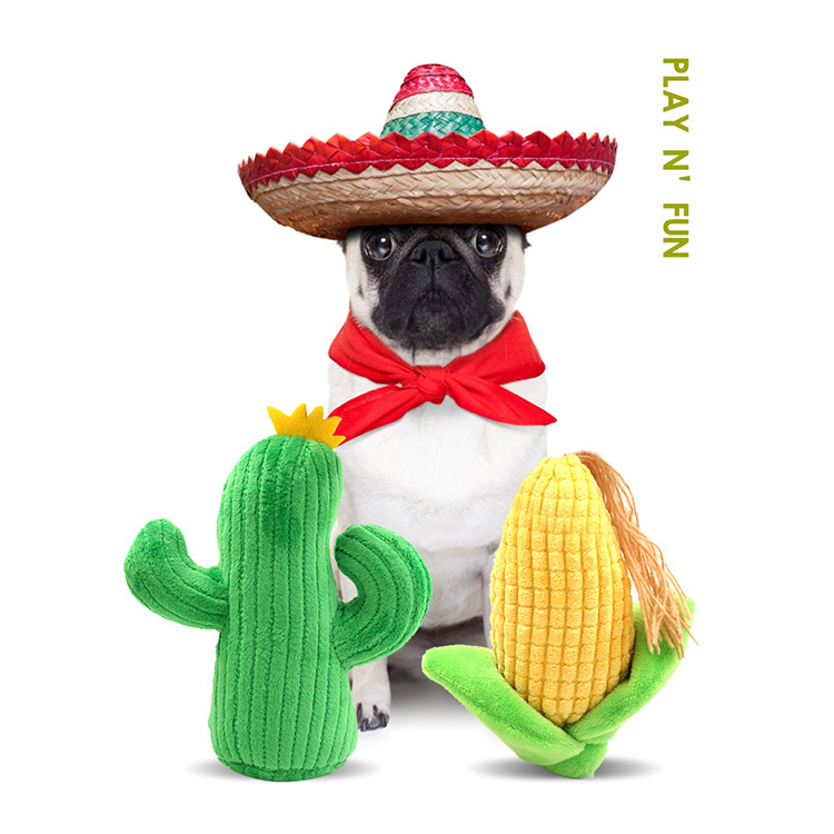 Juguete de peluche para perros con sonido BB creativo combinación cactus y arena resistente a mordeduras juguete para mascotas — imagen 2