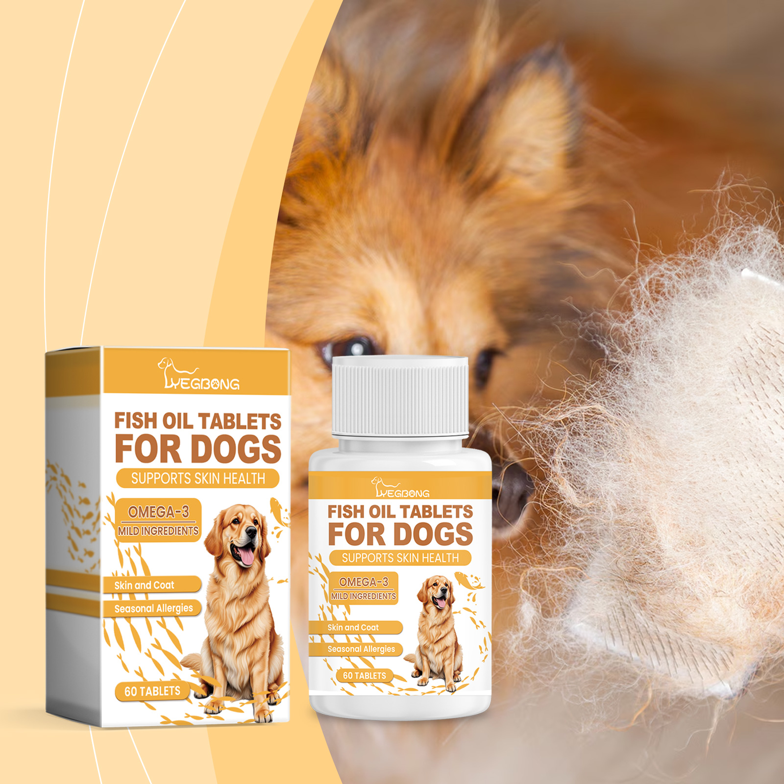 Dog Multi-Dimensional Fish Oil Tablet Pet Dog Hair Care Moisturize Skin Care Pet Health — image 4