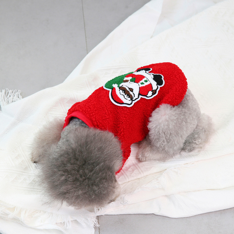 Dog Clothes Autumn/Winter Pet Clothes Teddy Small Dog Pet Clothes Winter 21 Christmas Tree Velvet Clothes — image 8