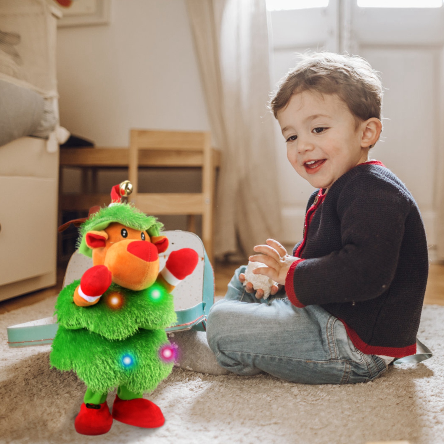 Plush de Elefante o Pinguino o Niño de Nieve con Movimientos Eléctricos que Baila, Canta y Habla Interactivamente con Canciones Divertidas para Regalos Navideños para Niños — imagen 13