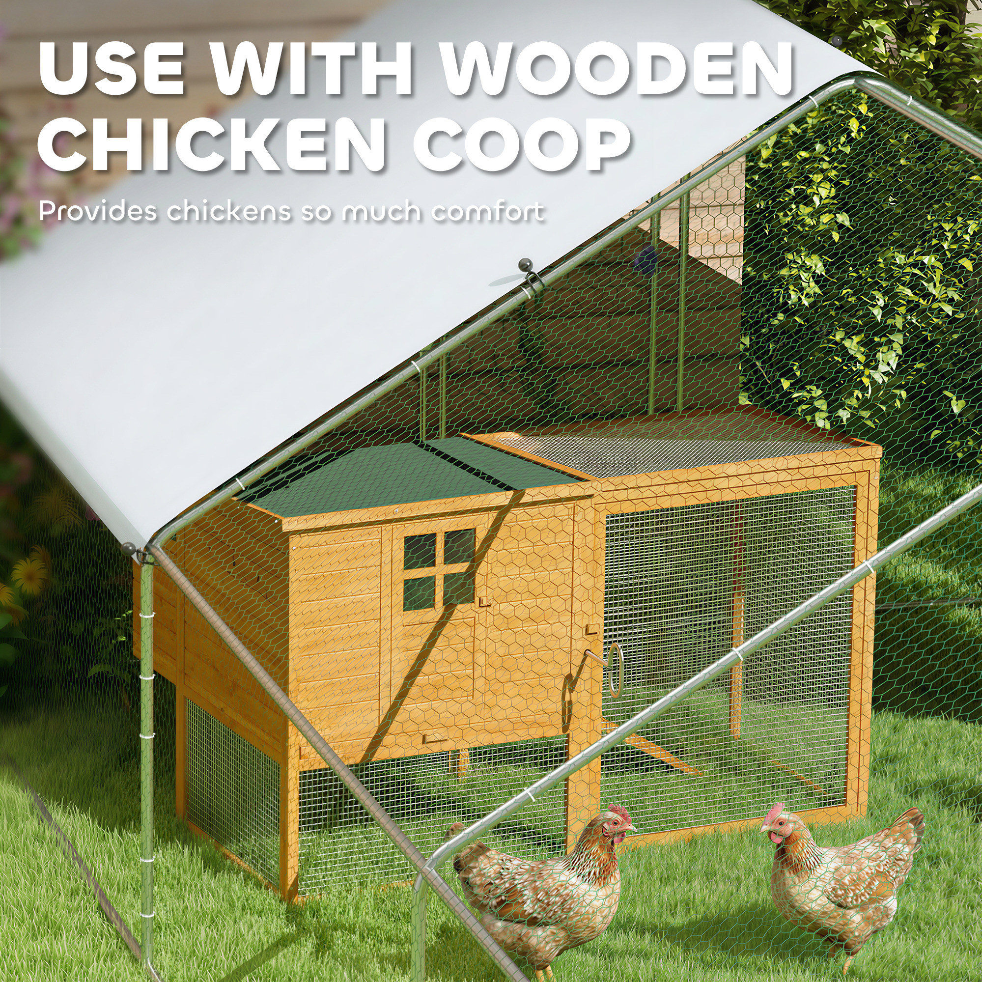 Large Chicken Coop with Waterproof and Anti-UV Cover, Spire Shaped for Outdoor and Yard Farm Use, 39 x 10 x 6.4 — image 4
