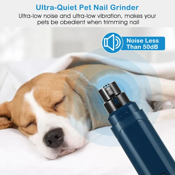 Afilador de Uñas para Perros 2 Velocidades Silencioso USB Recargable Afilador de Uñas para Mascotas Profesional Tratamiento de Garras para Perros — imagen 2