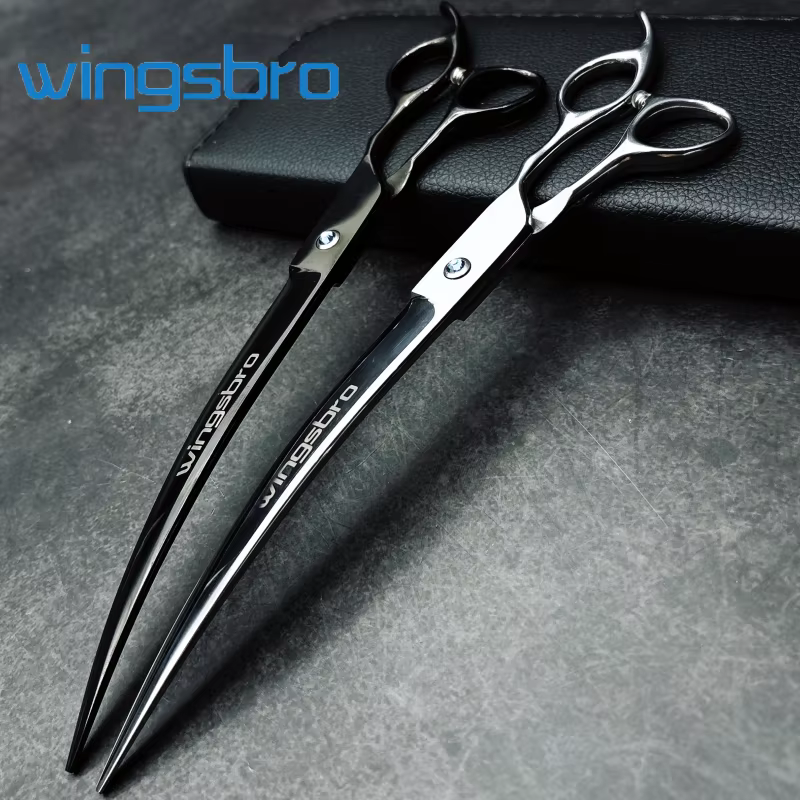 Wingsbro 9 Inch Professional Pet Grooming Scissors, Animal Hair Trimming for Dog, Dog Grooming Curved Shears — image 1