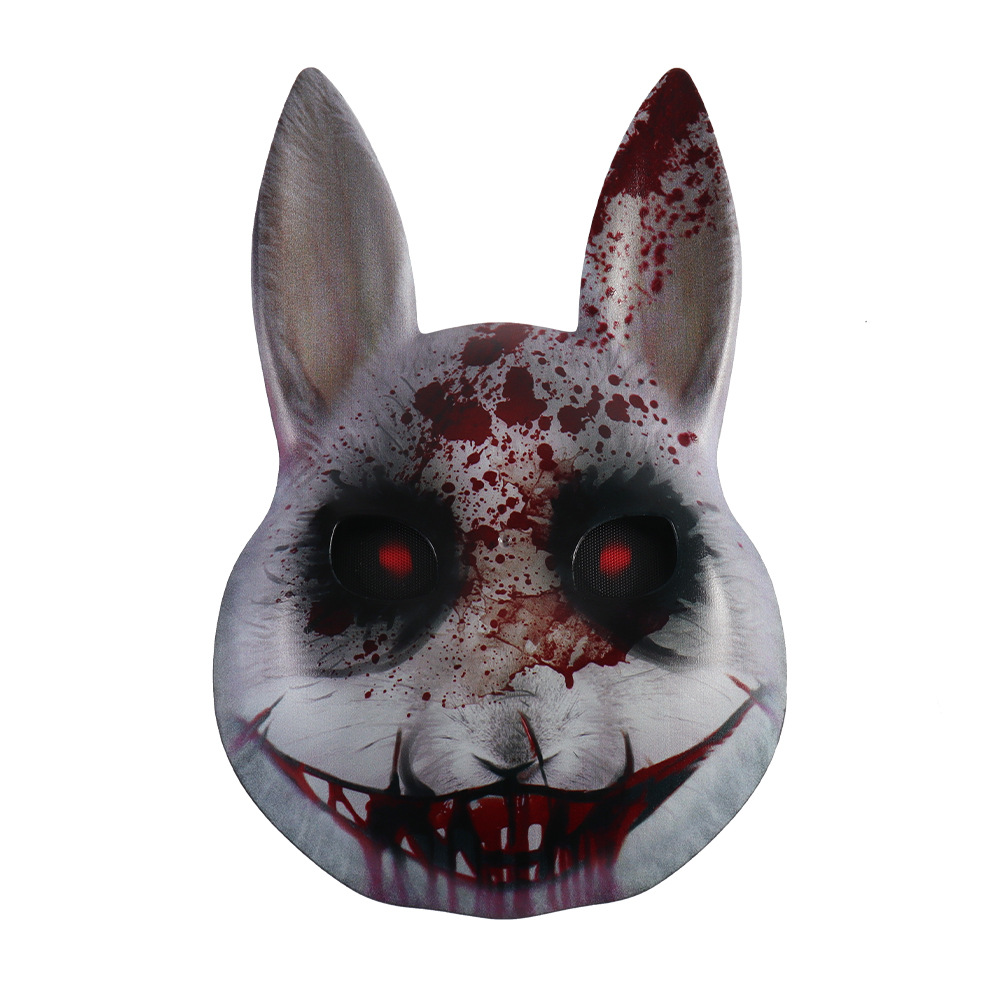 Halloween Mask Bloody Horror Rabbit Face Cover Rabbit Ears Mask Cosplay Costume Party Prop — image 4