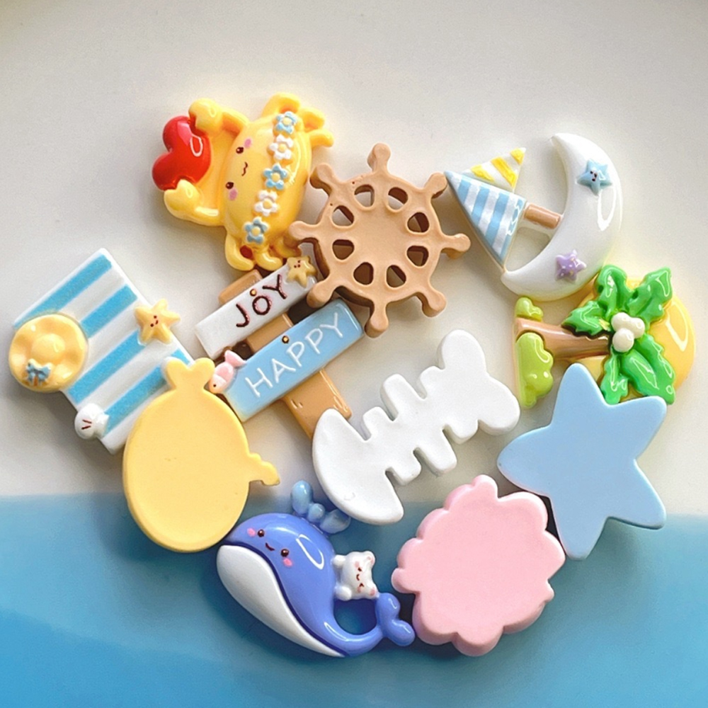 25PCS Ocean & Beach Theme -Mini Resin Seashell Starfish, Decor For Fridge, Office, Lockers, Shoes & Gifts — image 5