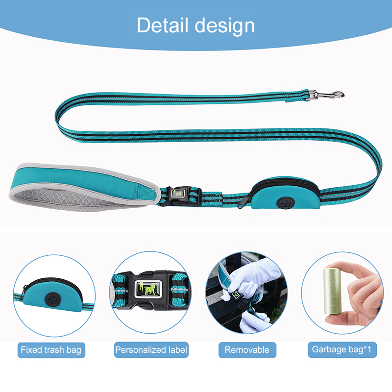 Reflective Pet Leash Medium And Large Dogs Small Dogs Rope Dog Leash Golden Hair Satsuma Garbage Bag Traction Belt — image 2