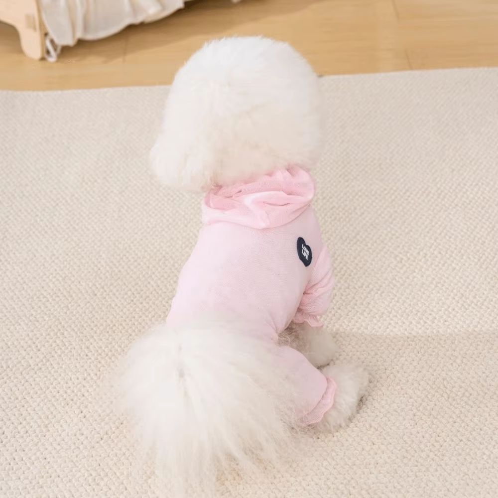 Pet Outfits Breathable Mesh Dog Cooling Clothing Soft Hooded Dog Pajamas Full Body Pet Apparel Spring Summer — image 2