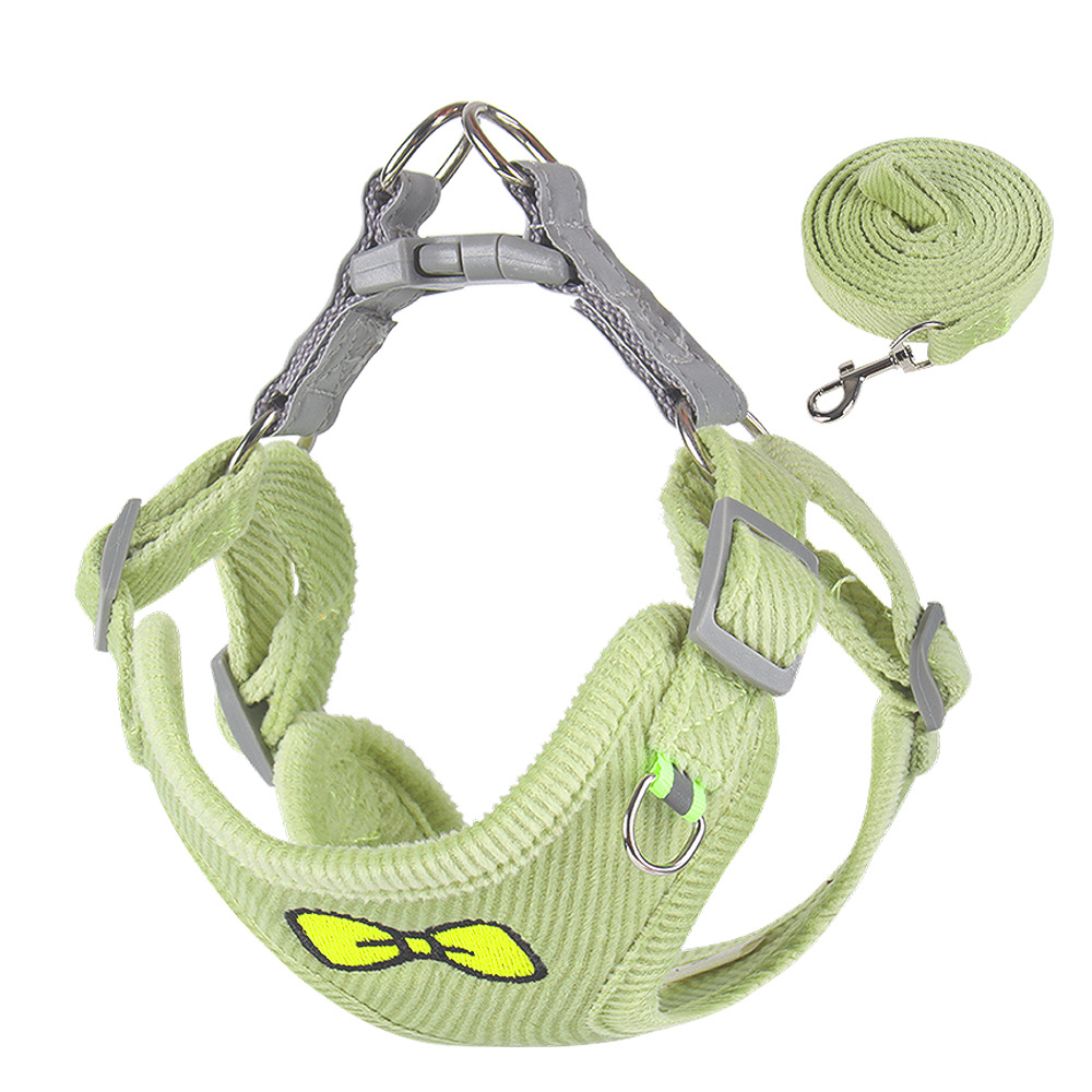 Dog Leash Embroidered Vest Puppy Strap Corduroy Pet Chest Strap Dog Leash — image 8