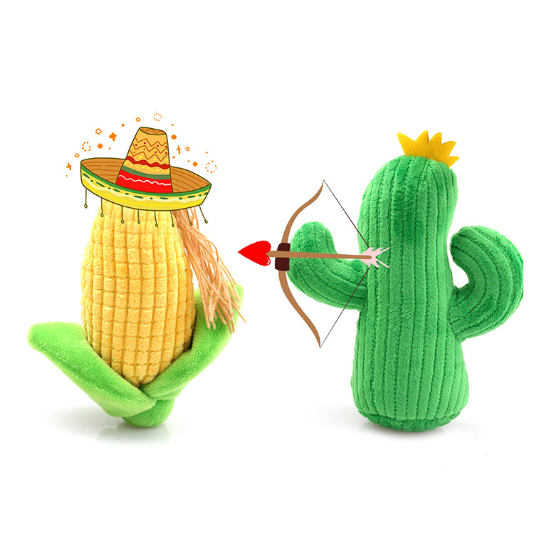 Juguete de peluche para perros con sonido BB creativo combinación cactus y arena resistente a mordeduras juguete para mascotas — imagen 1