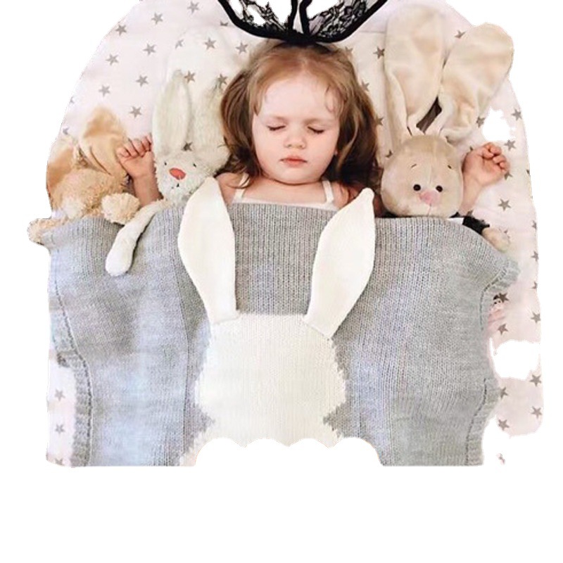 Manta de Alpaca para Niños - Manta de Cama para Bebés Chicos con Conejo Adorables, Acondicionada, Manta de Lana para Dormir — imagen 4