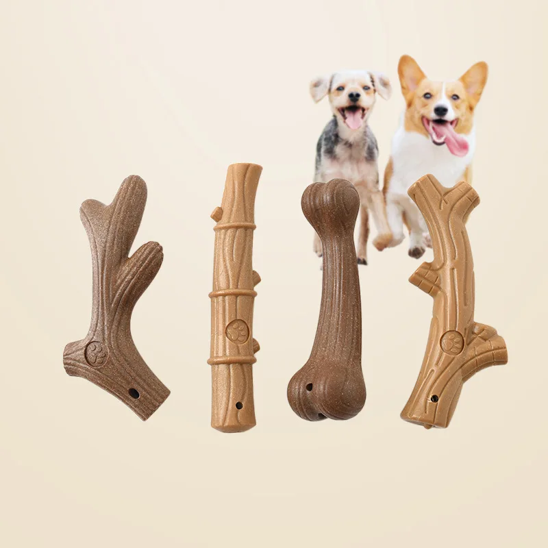 Pet Dog Chew Toys Teeth Clean Stick Interesting Pine Wood Cute Bone Shape Durable Bite Puppy Interactive Toy Pet Supplies — image 1