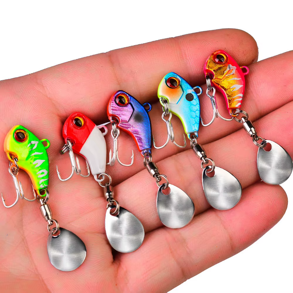 Luras de Pescar Vibración Rotativa Metal Wobble Bait Pesca Invernal 6g 15g 28g Lure Artificiales Duraderos — imagen 5