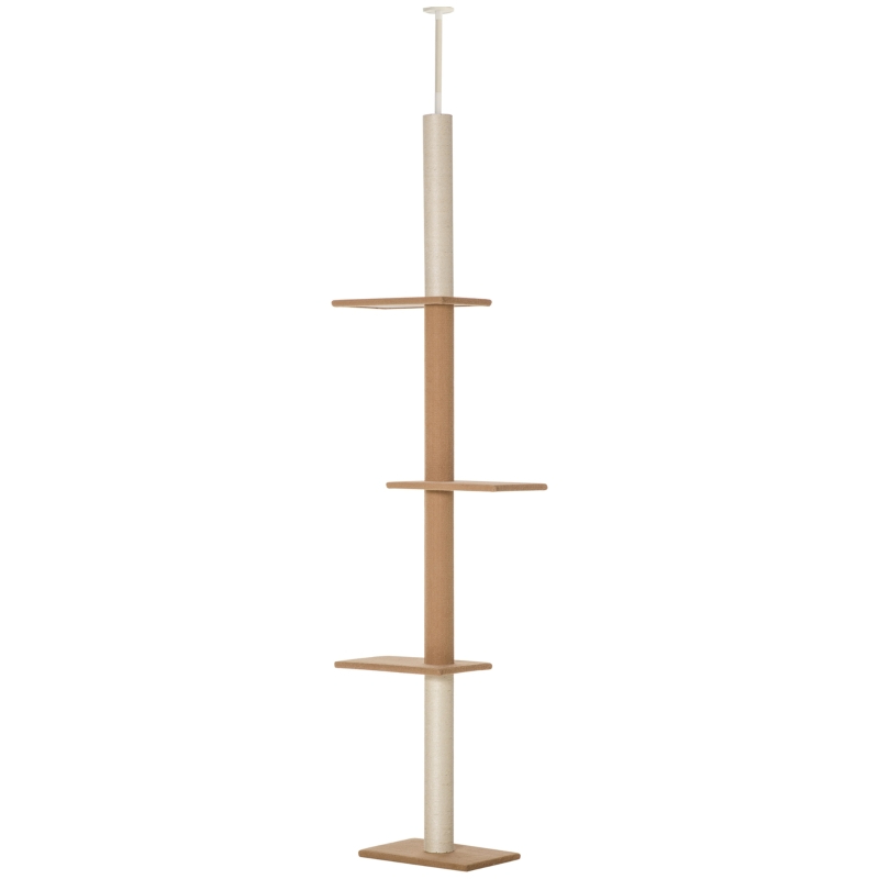 Árbol de Gatos de Techo a Suelo con Postes de Escalada de Sisal Cubiertos - Centro de Actividad para Gatos y Kitten — imagen 10