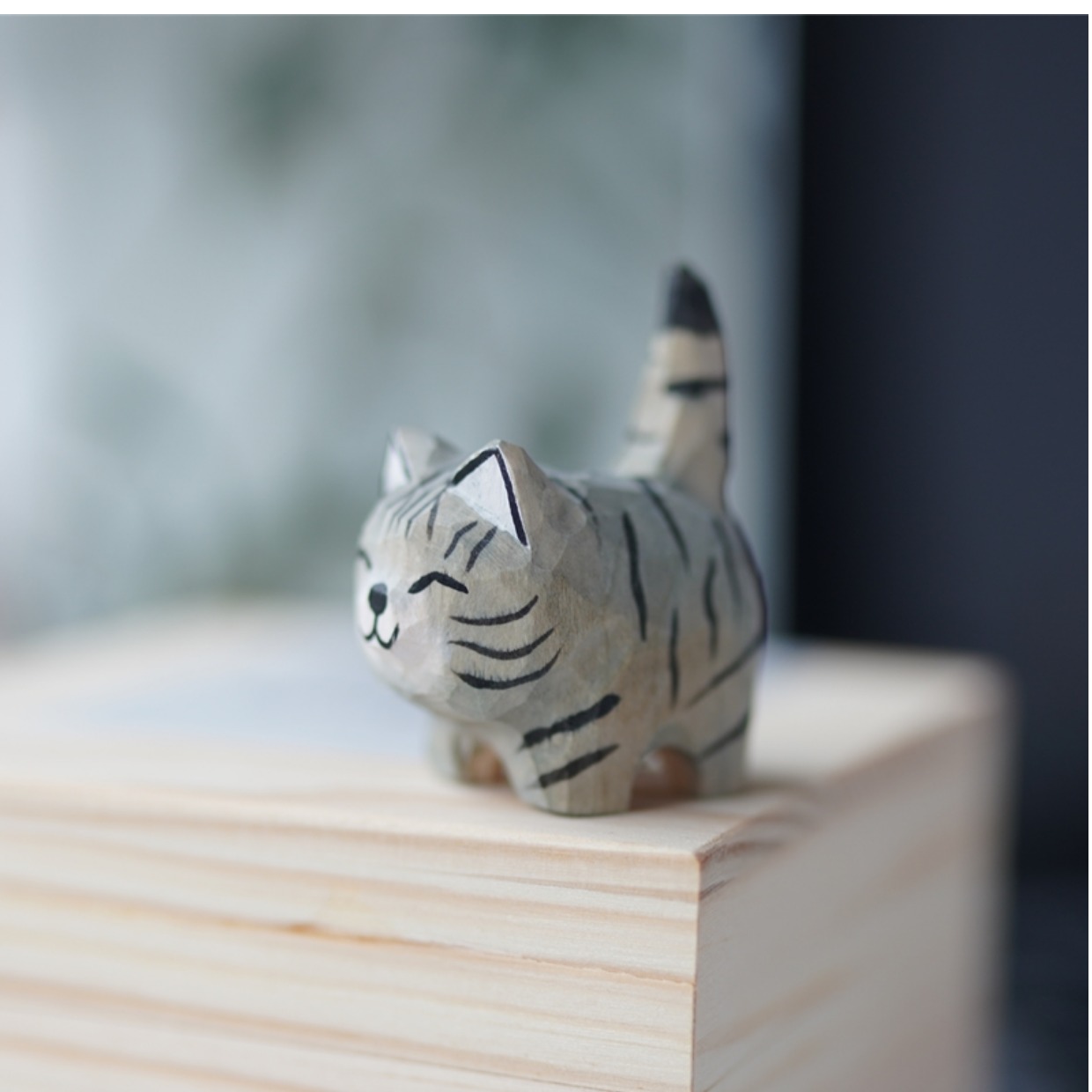 Creative Wooden Cat Trinkets Crafts Handmade Wood Carving — image 22