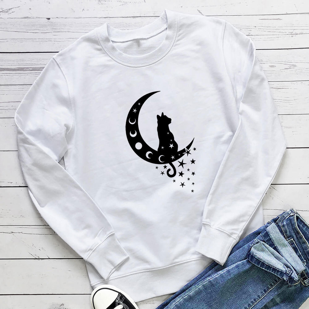 Moon Star Cat Printed Hoodie — image 3