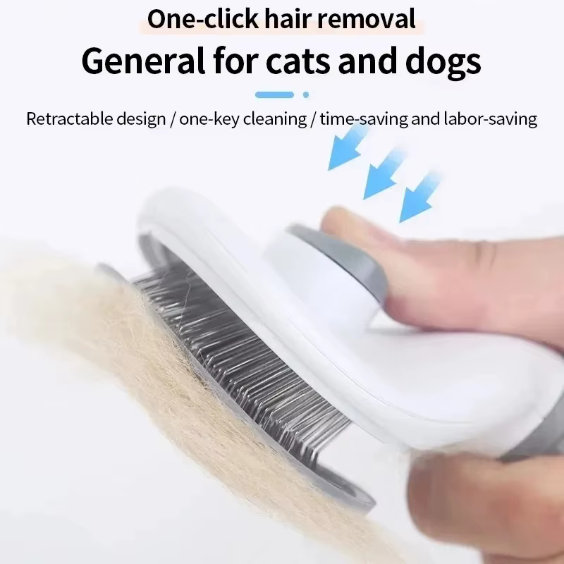 Pet Dog Brush Cat Comb Self Cleaning Pet Hair Remover Brush For Dogs Cats Grooming Tools Pets Dematting Comb Dogs Accessories — image 2