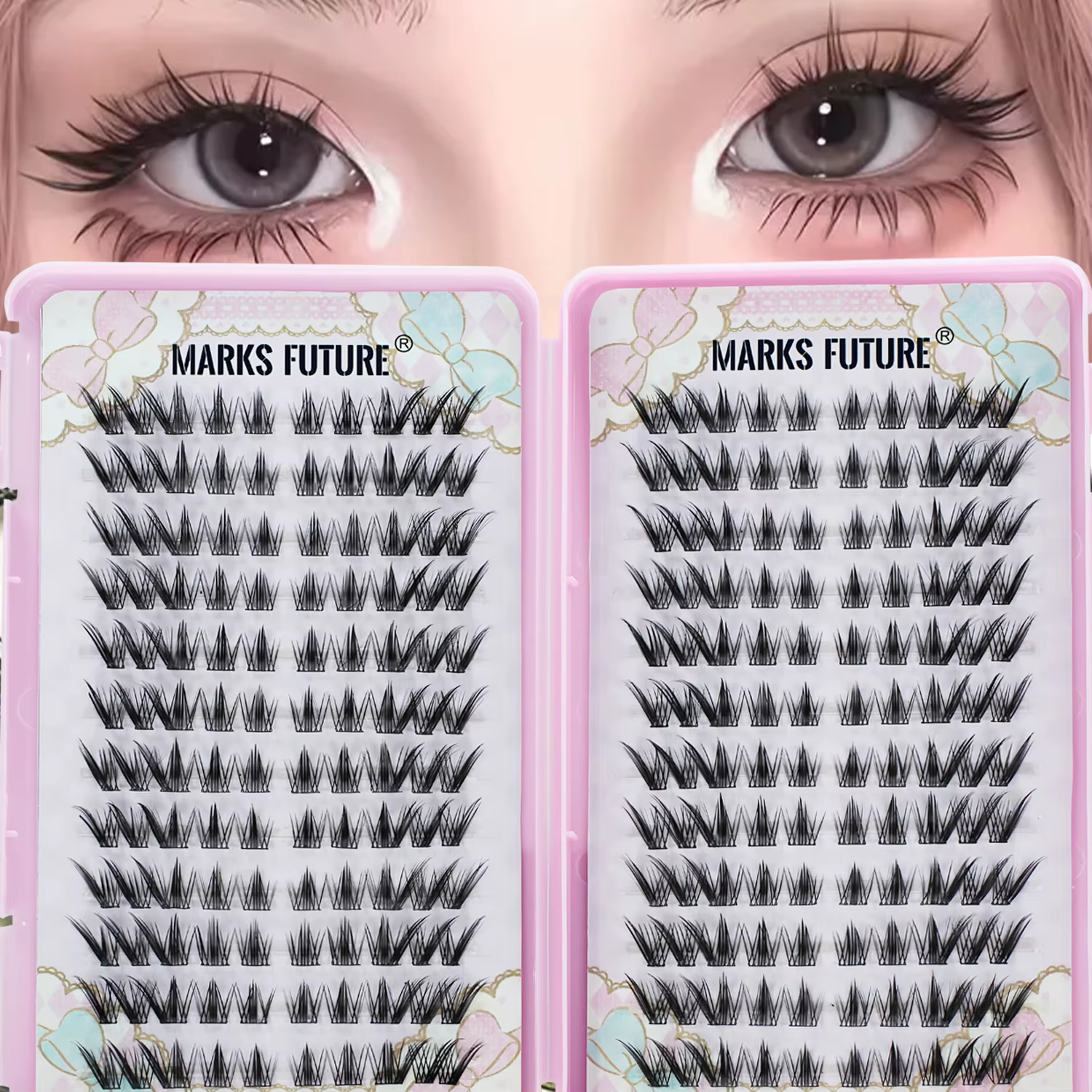 240 Piezas de Pestañas Postizas, Gran Volumen, Curvatura C, Estilo Individual de Zorro, Ojo de Gato, Estilo Cosplay, Natural y Gruesa, Hilo Único, Apariencia Natural Pura, para Uso Doméstico, Adecuado para Principiantes — imagen 1