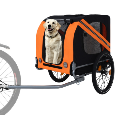 Large Folding Bike Trailer For Dogs 120LB Capacity All-Terrain Pet Carrier, Durable Steel Frame For Cycling, Jogging, Camping Outdoor Adventures — imagen 4