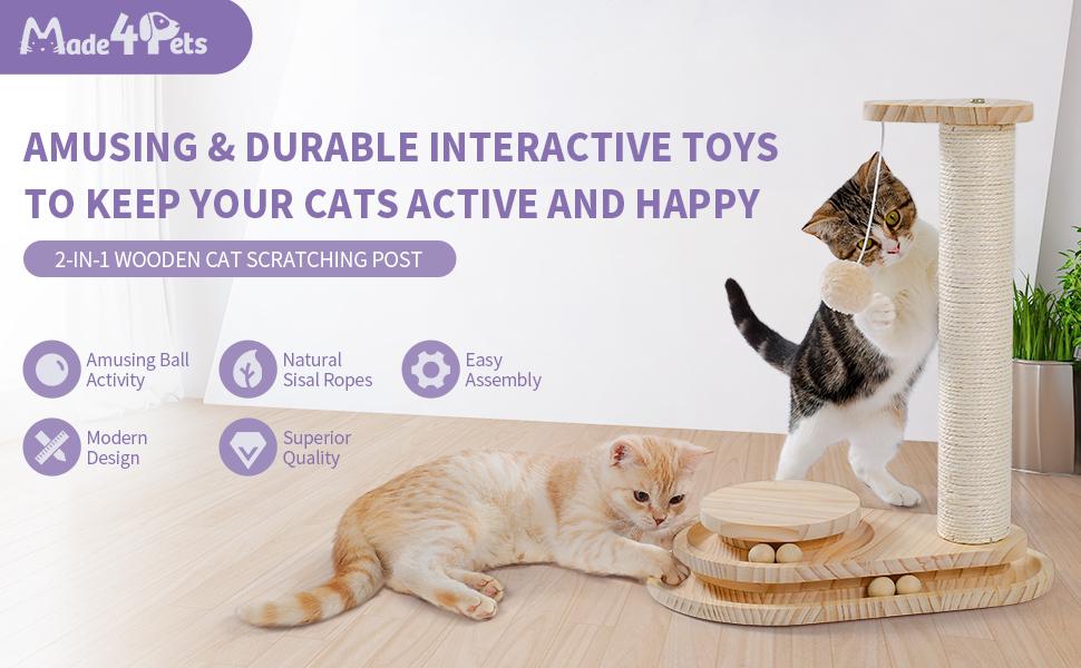 Indoor Cat Soft Scratching Board And Interactive Ball Track Toy Cat Rest And Grooming Supplies — image 7