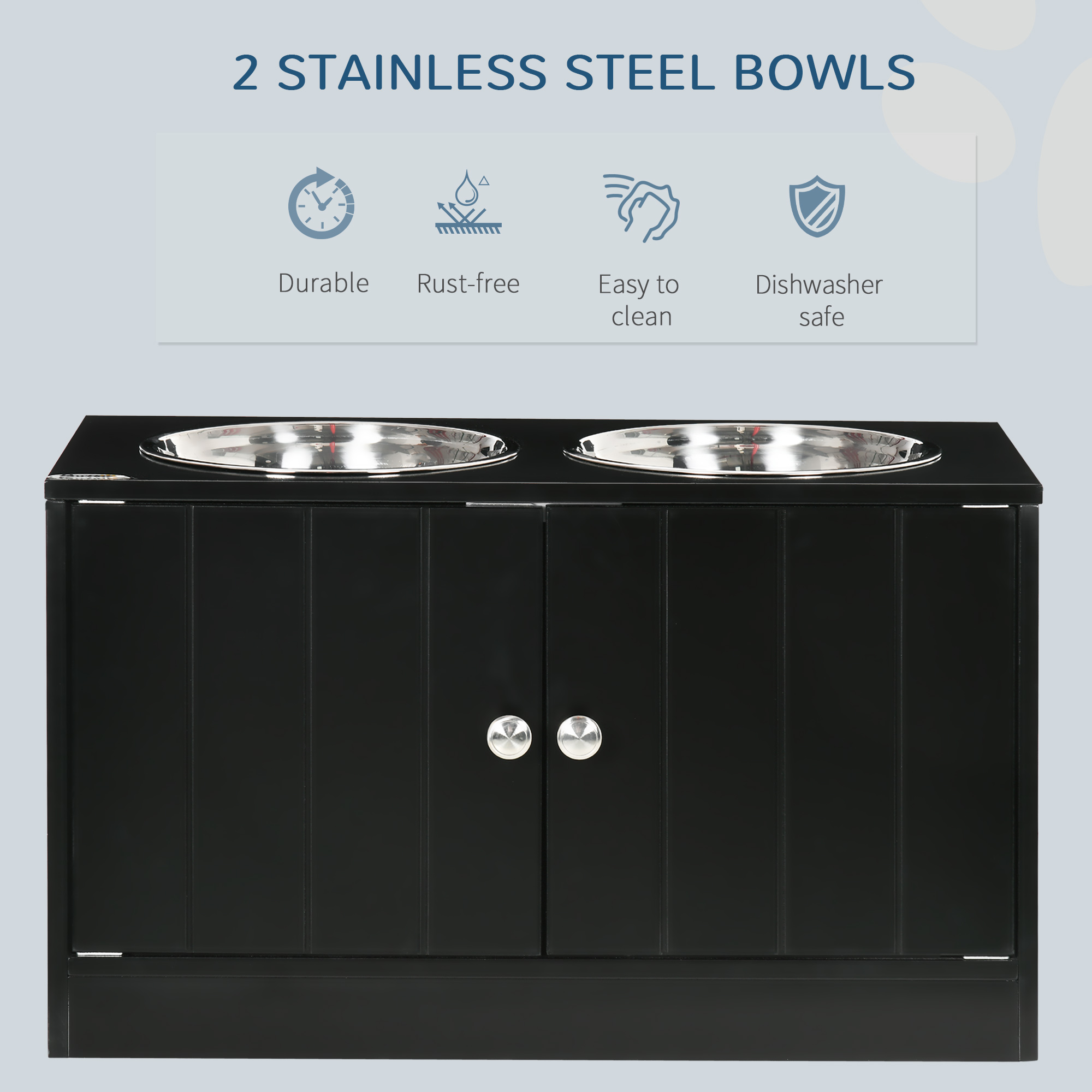 Bolsas de Alimento para Perros Elevadas con Caja de Almacenamiento de 44L, Soporte para Comida Canina, Estación de Alimentación para Mascotas, Negro — imagen 3