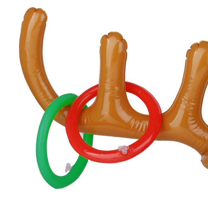 Inflatable Santa Funny Reindeer Antler Hat Ring Toss Christmas Holiday Party Game Supplies Toys — image 5