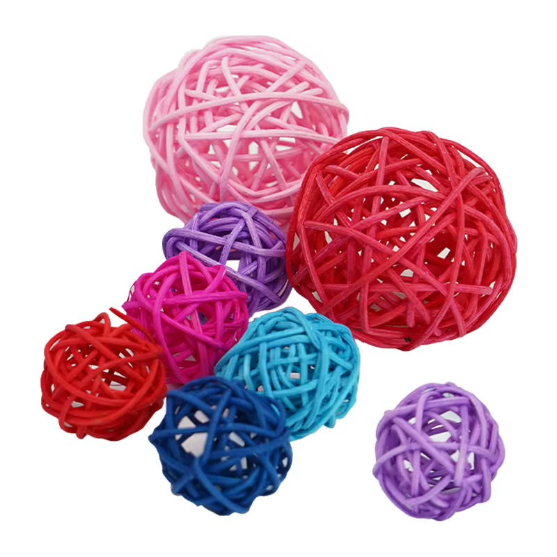 Juguetes para Pájaros de Mascota, Juguetes de Mordisco, Pelota de Rattan para Pájaros, Juguete para Guacamayos, Cacatúa, Periquitos, Juguetes de Juego y Mordisco, Juguetes para Jaulas de Pájaros 5pcs — imagen 3