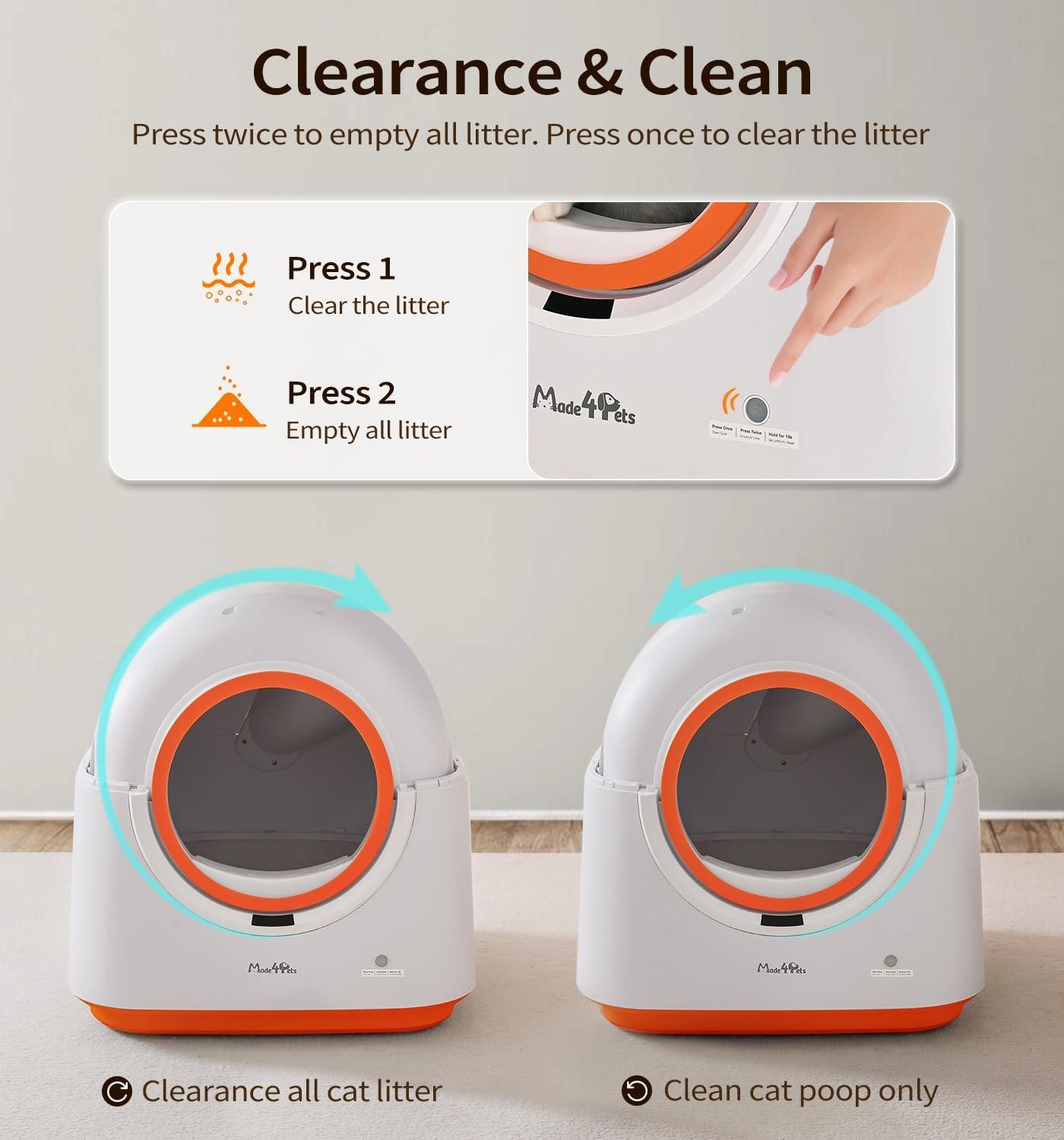 Caja de Arena Automática para Gatos, Control Inteligente por Aplicación, Desodorizante, Sensor Infrarrojo, Adecuada para Múltiples Gatos — imagen 4