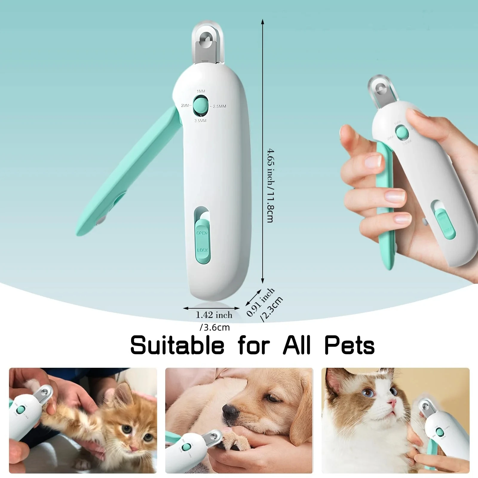 Cortaúñas para Gato con Orificio Ajustable, Evita Cortes Excesivos, Herramienta de Aseo Profesional Ajustable para Mascotas — imagen 5