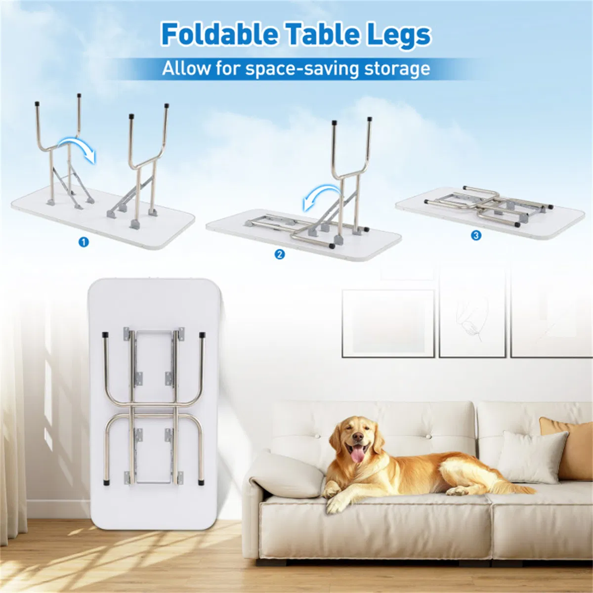 Foldable Pet Grooming Table with Adjustable H-shaped Arms, 330 LBS Capacity for Small-Large Dogs — image 8
