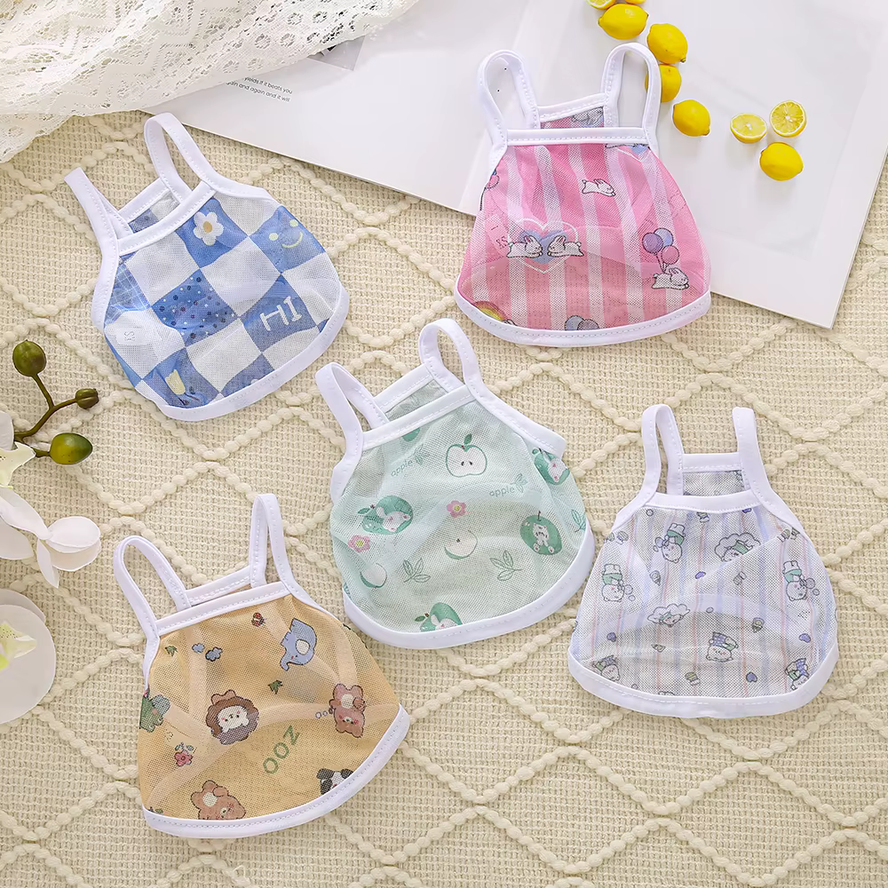 Ropa de mascotas fresca y elegante para perros y gatos - Vestidos ligeros, transpirables con mallas y estilosos chalecos — imagen 3