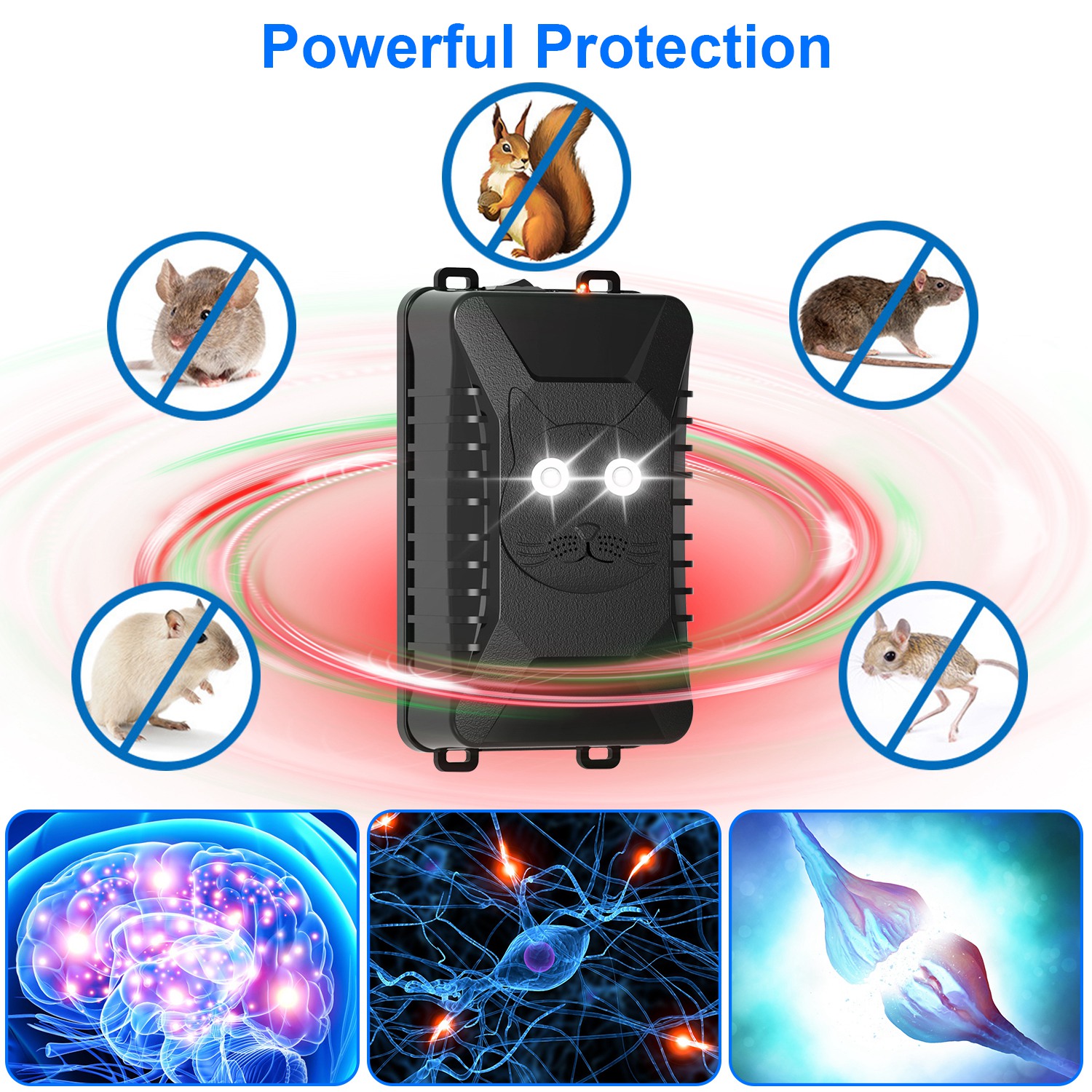 2 Packs Under Hood Ultrasonic Rodent For Spring Repellent Mouse Wildcat Control Portable Rodent Chaser With 3 Power Supplies For Car Home Garage — image 9
