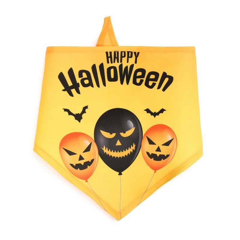 Dog saliva towel Halloween funny pumpkin head large dog neck pet saliva towel — image 6