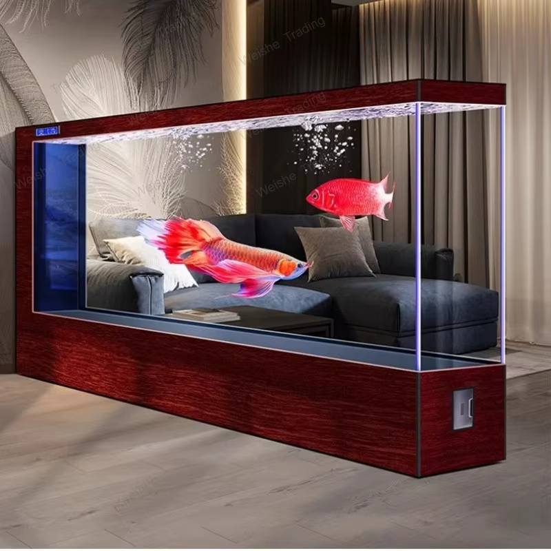 Tanque de Acuario Gigante para Piso de Gran Tamaño con Vidrio Ultra Transparente como Divisor de Habitación para Salón — imagen 3