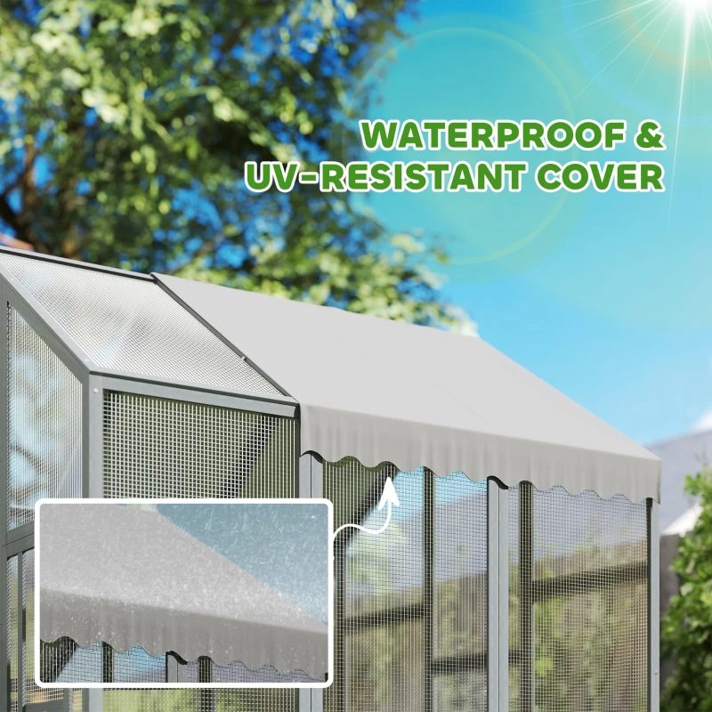 Large Wooden Chicken Run With Waterproof & Anti-UV Cover, For 6-8 Chickens, For Backyard, Farm, 5.5' X 6' X 6'Multiple Packages — imagen 9