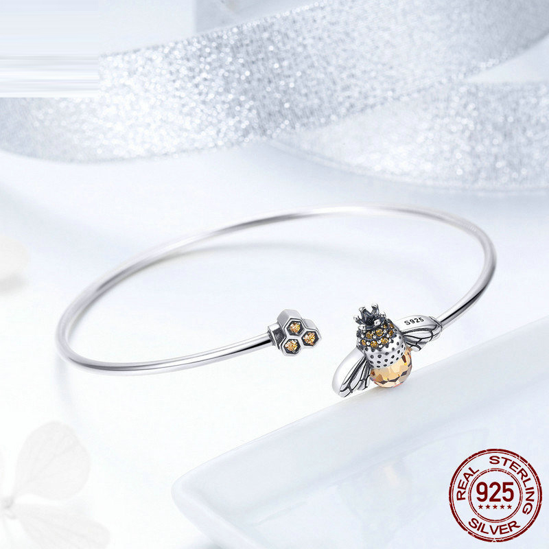 Cinta de abeja en plata 925, pulsera para mujer — imagen 3