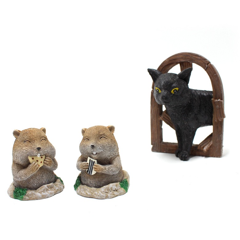 Resin Crafts Cat and Gopher Decoration Outdoor Courtyard Landscape Garden Decoration — image 1