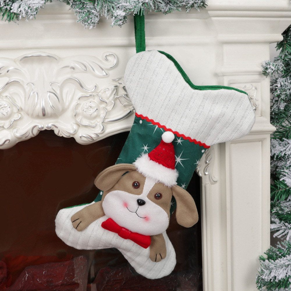 Christmas Day Decorative Socks Creative Cartoon Cat Dog Pattern Bone Socks Christmas Tree Hanging Decoration Holiday Supplies — image 6