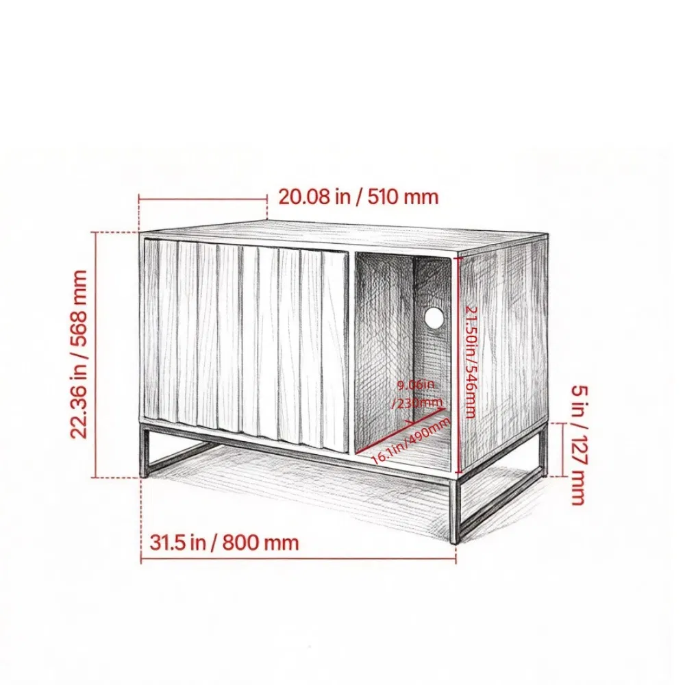 Wooden Cat Box Cabinet — image 2