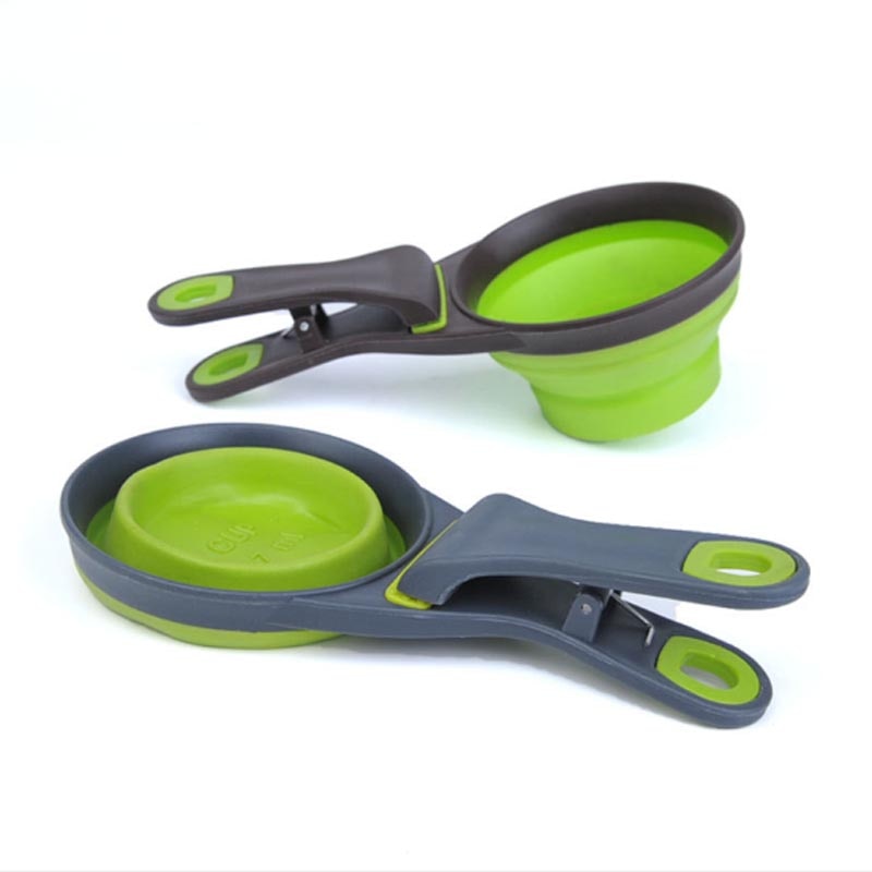 Multifunctional Folding Silicone Dog Bowl Feeder Portable Pet Food Container Measuring Cup Spoon Dogs Feed Storage Tool — image 3