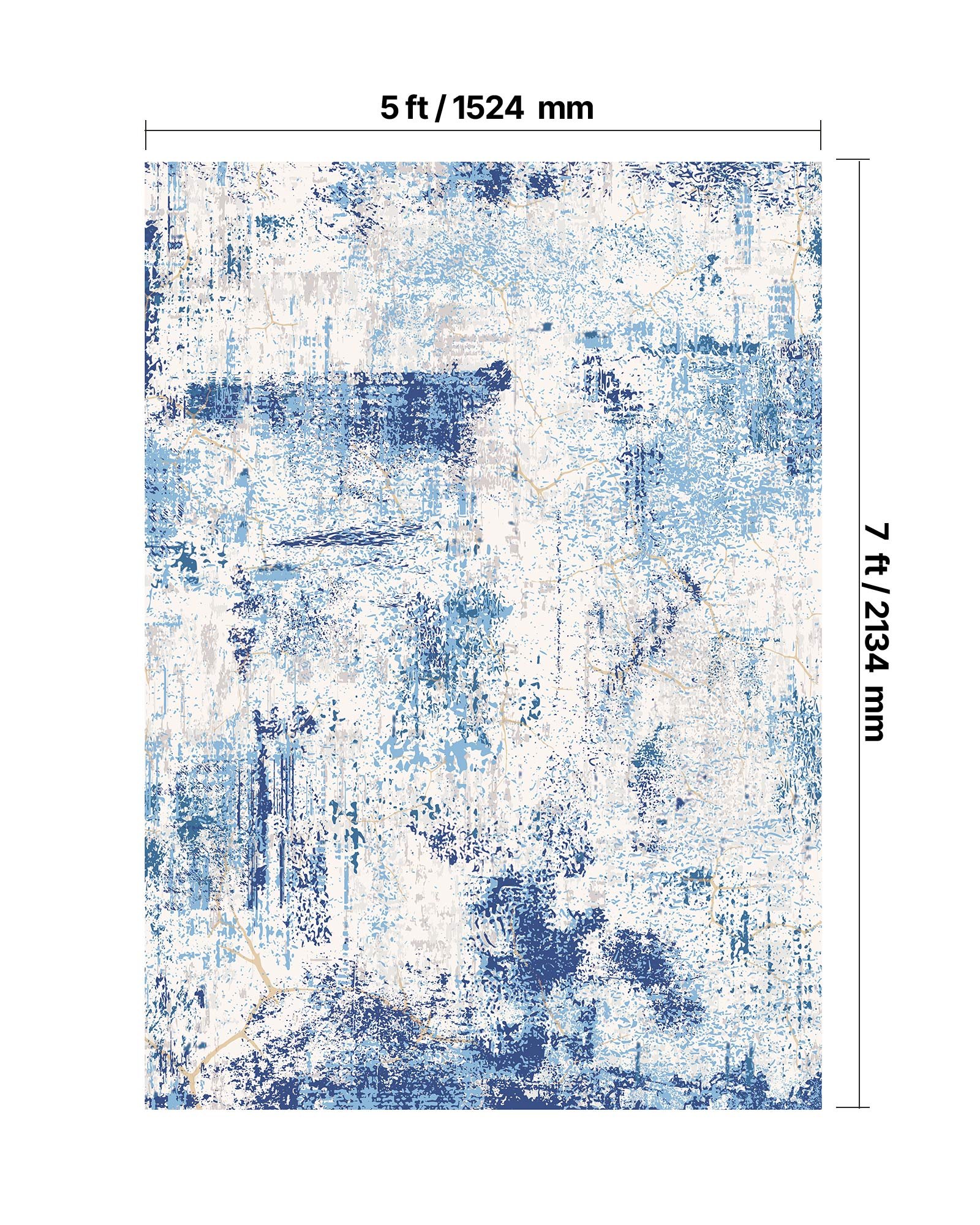 Area Rug, 5 X 7 Ft Large Washable Rug, Non-Slip And Tear-Resistant Soft Carpet, Pet & Child Friendly Modern Area Rugs, Indoor Mat For Bedroom, Office, Living Room, Kids Room, Entryway, Blue — imagen 2