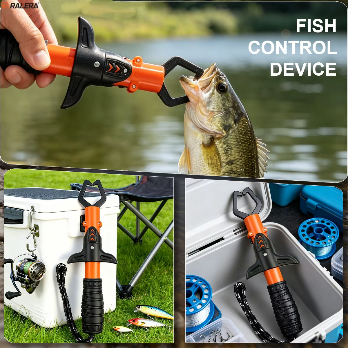 Lure Fishing Gear Equipment: Fish Gripper, Split Ring Fishing Pliers, Pliers Sheath, Retention Rope, Fishing Tackle Stuff Kit — imagen 4