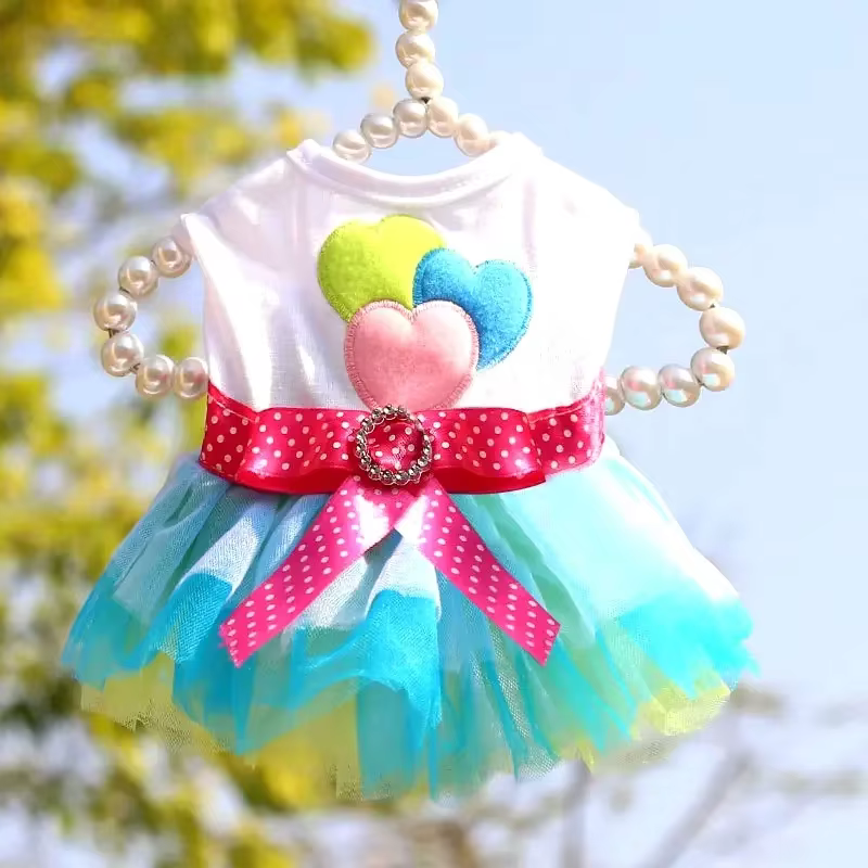 Spring Dog Lace Dress Pet Dog Clothes For Small Dog Party Birthday Wedding Dress Puppy Costume Pet Clothes — image 6