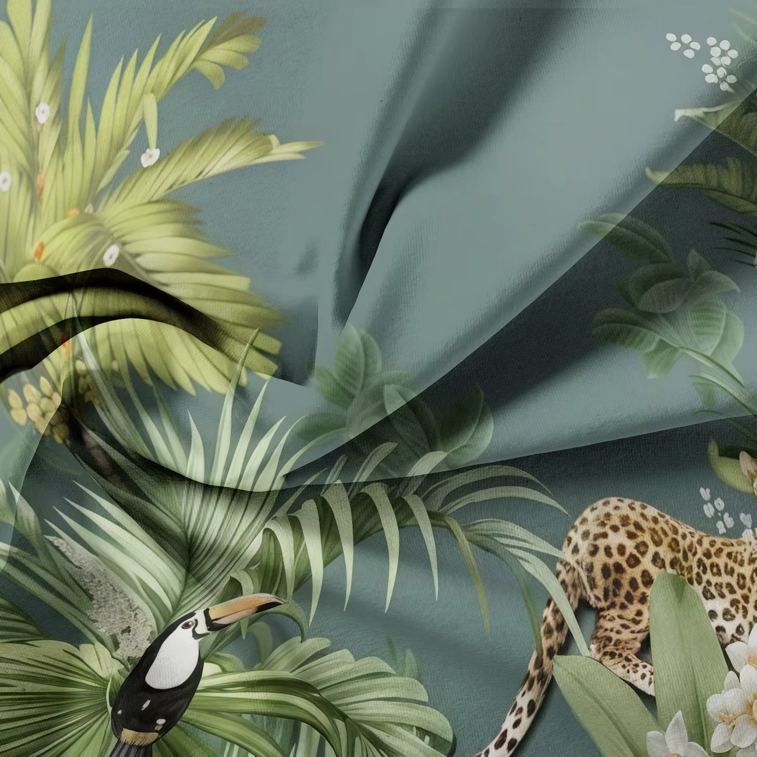 3pcs Tropical Rainforest Cheetah Bird Pattern - Ultra-Soft Brushed Digital Print - Duvet Cover Set, Soft and Comfortable — image 4