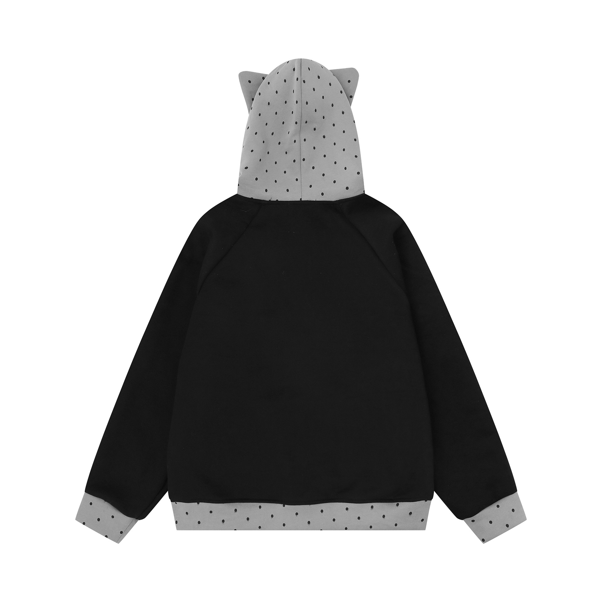 3D zipper cat ear design hoodie — image 3