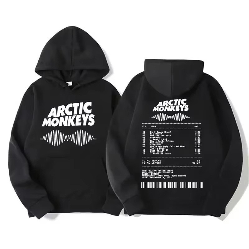 Vintage Rock Arctic Monkeys Album Print Black Hoodie Men's Y2K Sweatshirt — image 11