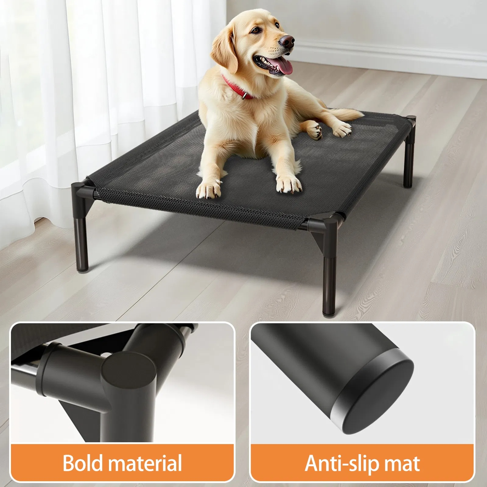 Elevated Breathable Mesh Pet Bed, Indoor Or Outdoor Use, Sizes For Small To XL Pets — imagen 5