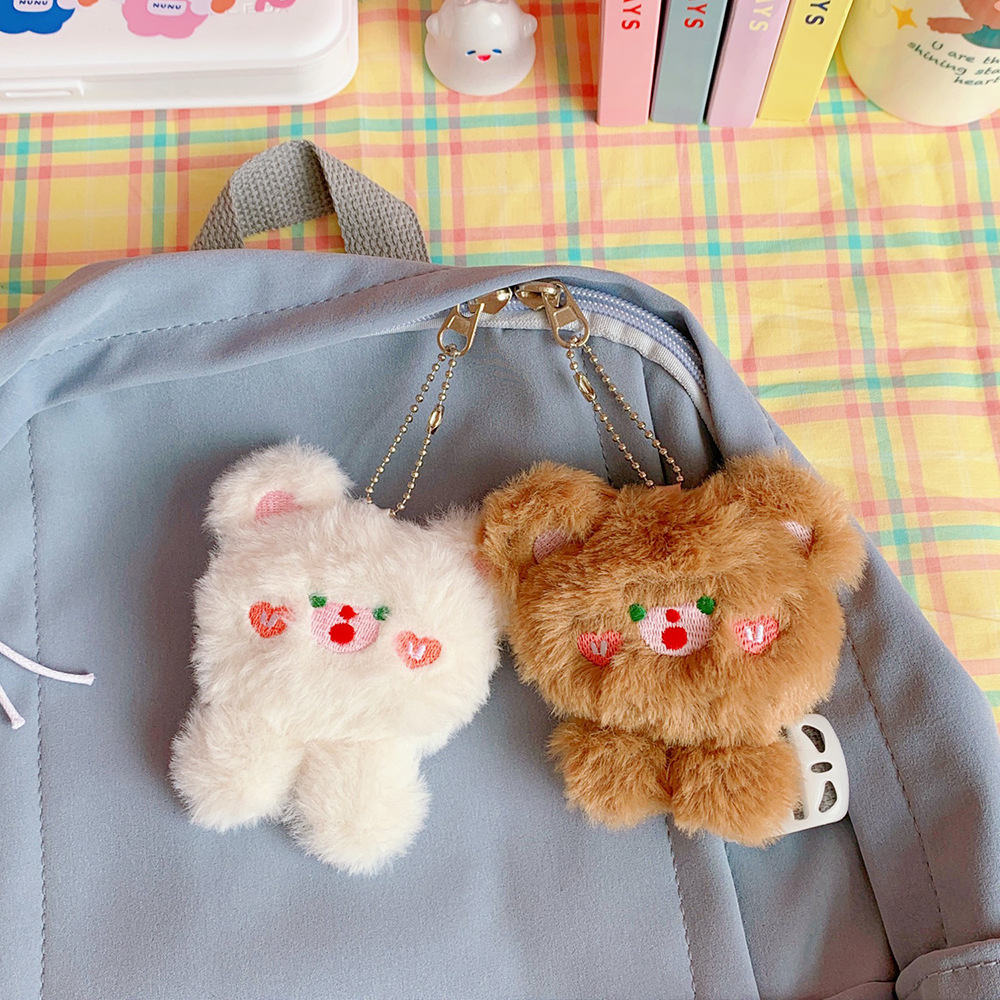 Ins Cute Soft Bear Pin Jewelry Plush Three-Dimensional Sweet Student School Uniform Brooch Bag Pendant — imagen 4