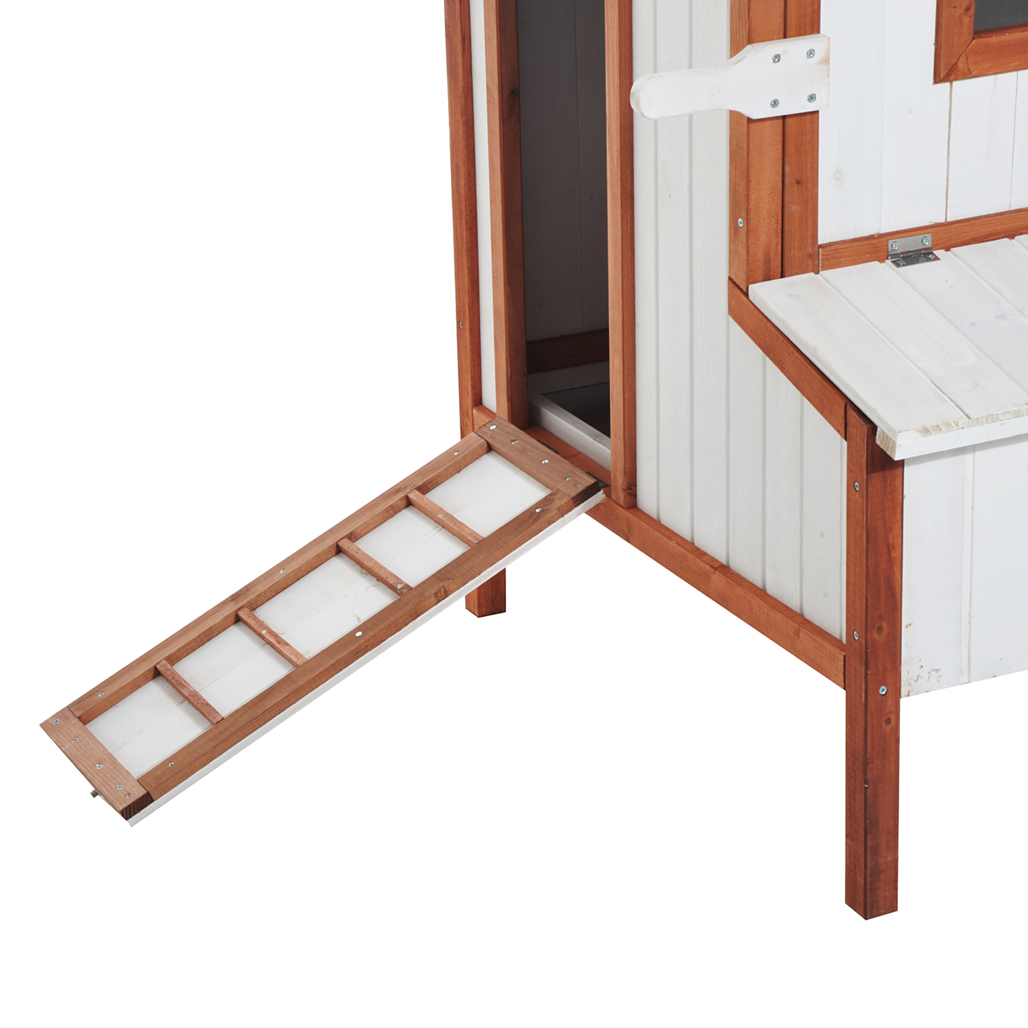 Cooper de Pollos Portátil para 3-5 Gallinas, Caja de Huevo con Techo Impermeable y Manijas para Jardín — imagen 7
