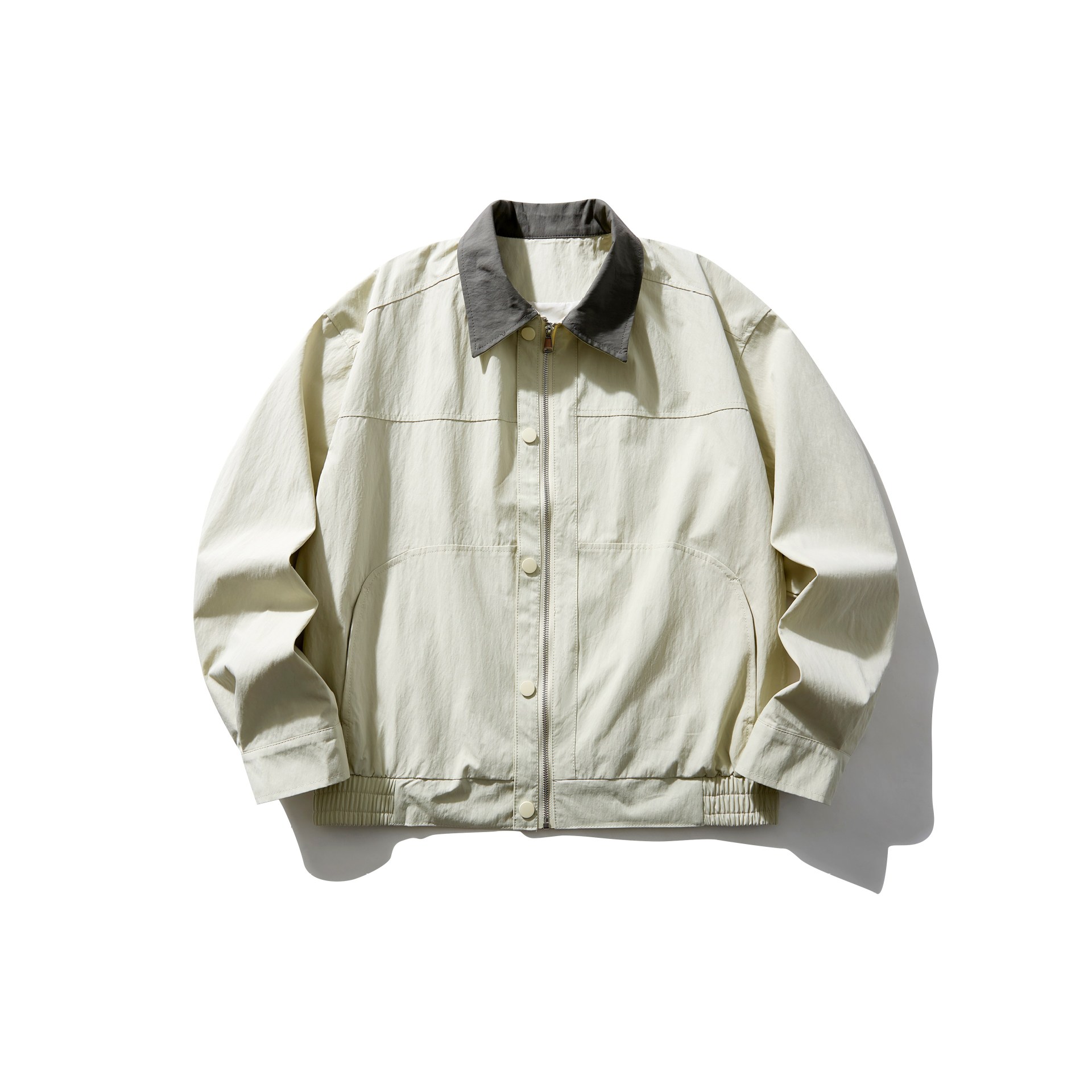 Loose Casual Barn Style Patchwork Color-blocked Notch Lapel Jacket Men — image 1